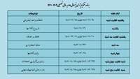 تقویم ترمی نیمسال دوم 1402 - 1401